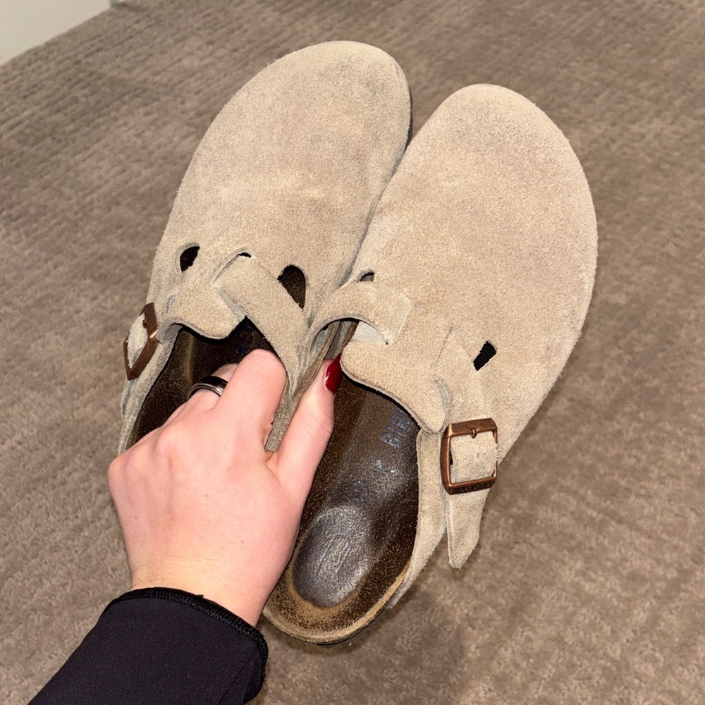 Birkenstock Women's Suede Loafers - Cream